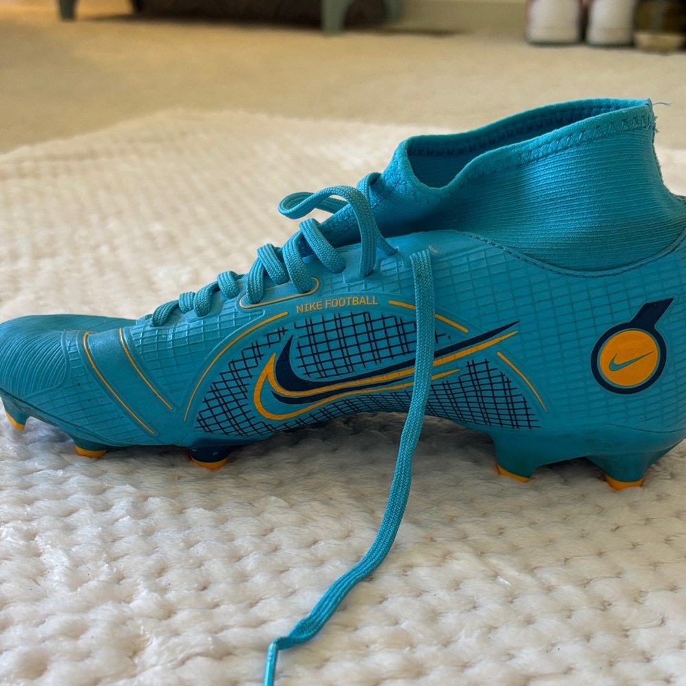 Nike Teal and Yellow Soccer Cleats